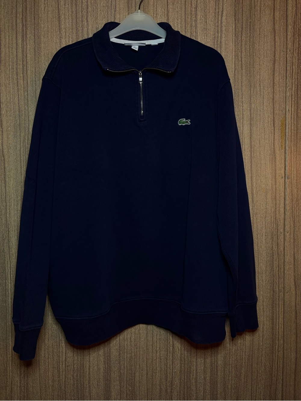 Lacoste Men's Dark Navy Quarter-Zip Pullover Sweatshirt
